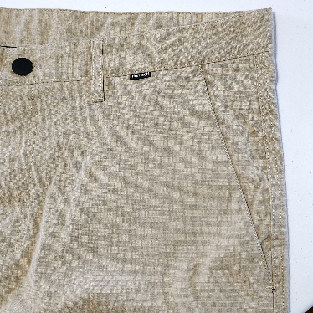 Hurley Turner Walk Shorts 38" Waist Khaki Tan Textured Casual Chinos MWS0005850 - Picture 3 of 8